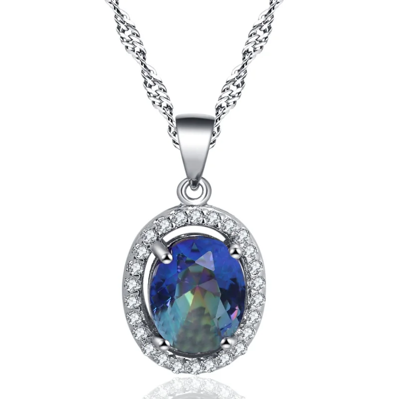 Ayowei color 925 silver zircon earringspendant necklace ring jewelry set ladies new business gifts women's models JS782A | Украшения и
