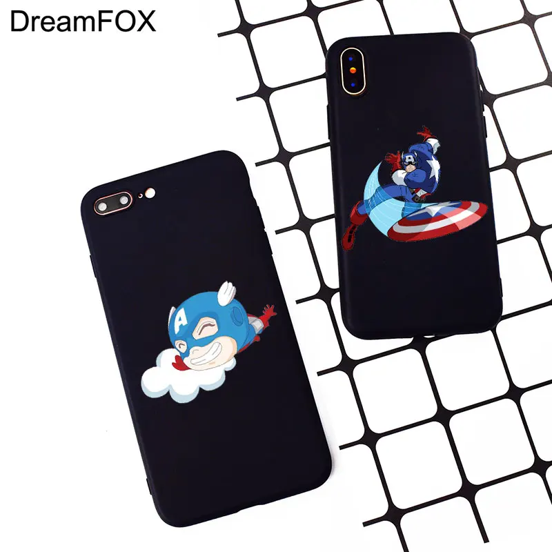 M177 Captain America Black Silicone Case Cover For Apple iPhone 11 Pro XR XS Max X 8 7 6 6S Plus 5 5S 5G SE |