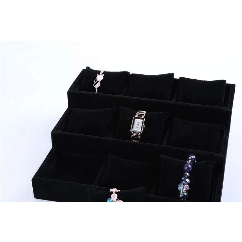Лидер продаж 2016 Черный Бархатный браслет дисплей подставка для часов держатель