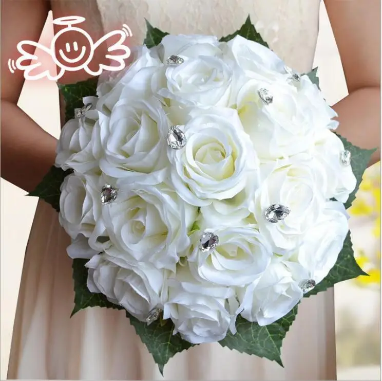 

Bridal Bouquet Red Rose Crystal Foam Roses For Women Wedding Arrangement Bridal Bouquet Wedding Bouquets D390