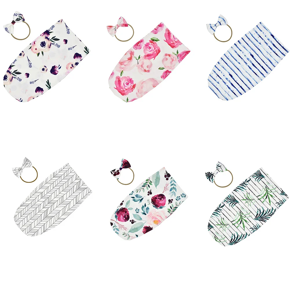 Комплект спального мешка для новорожденных повязка на голову с бантом милый