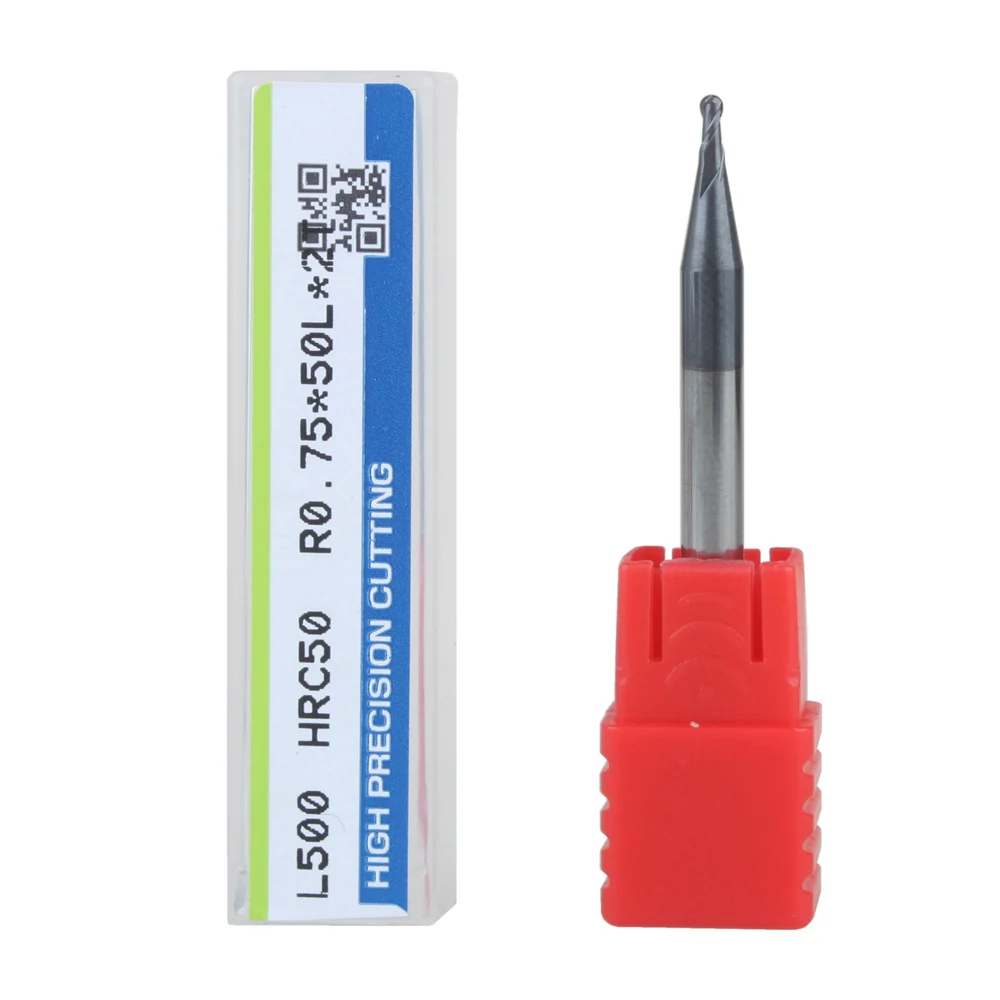 

1 шт. R0.75 настоящий HRC50 2 флейты Концевая фреза с ЧПУ фреза