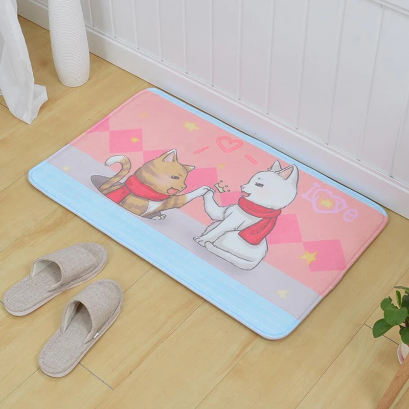 Коврики для ванной и кухни фланелевый ковер с рисунком животных симпатичных