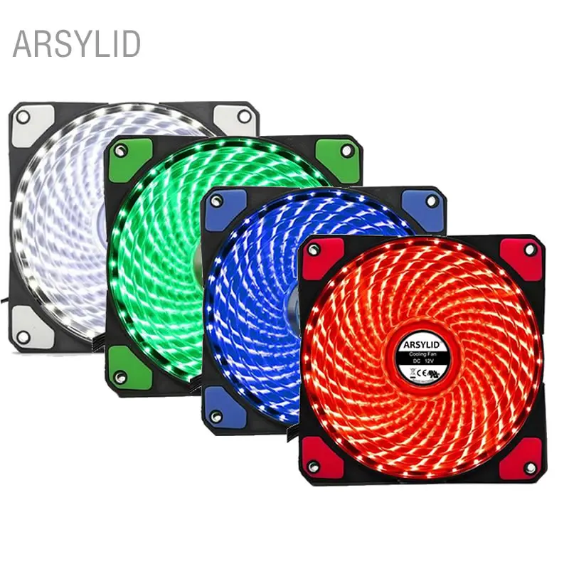 Вентилятор охлаждения ARSYLID 33 светодиодный 4 цвета 12 см|silent fan|cooling fanfan blue |
