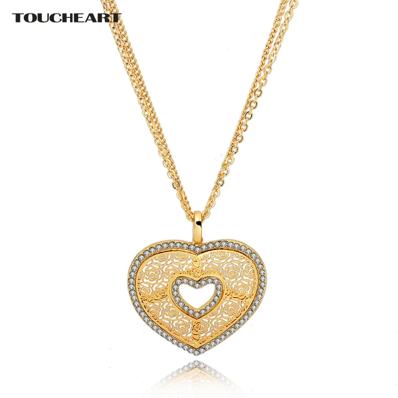 

TOUCHEART Gold Charm Statement Long Adjustable Hollow Heart Necklaces Pendants For Women Ethnic Jewelry Necklace Femme SNE150885