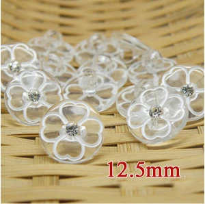 30 шт./лот прозрачные цветочные пуговицы швейные хрустальные со стразами для