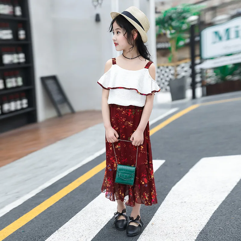 

2018 Summer Baby Girls Clothes Short Sleeve T-Shirt + Skirt 2Pcs Girls Clothing Sets Children Clothes