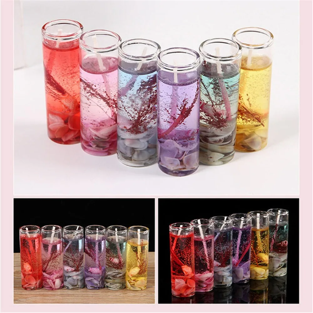 Красочные желе воск декоративные свечи для свадьбы сверкающие день рождения