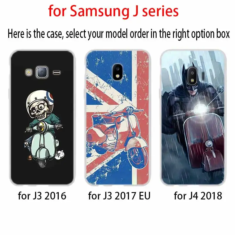 Чехол Vespa для скутера Samsung J8 J4 J6 Plus 2018 J5 J3 J7 2017 EU 2016 Prime силиконовый чехол телефона