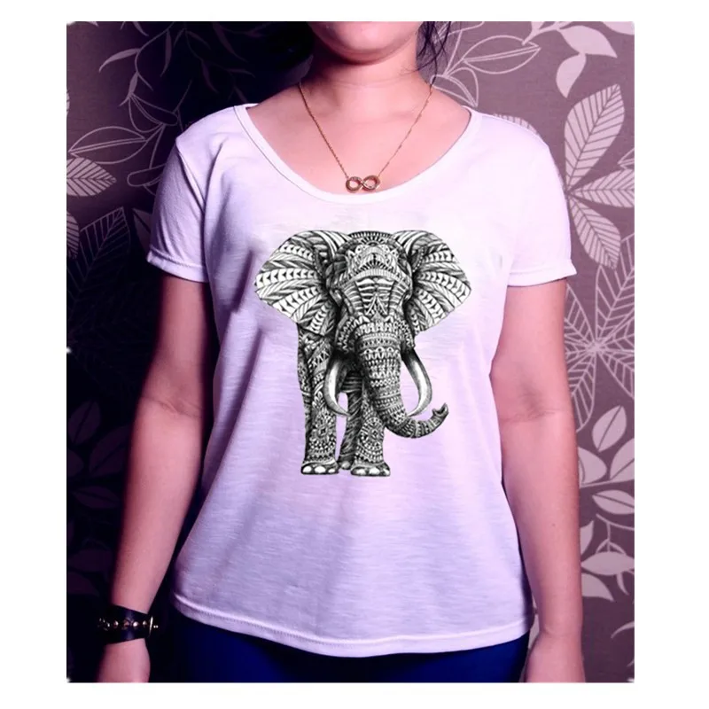 Футболка с принтом слона Женская свободная футболка коротким рукавом|short sleeve|top