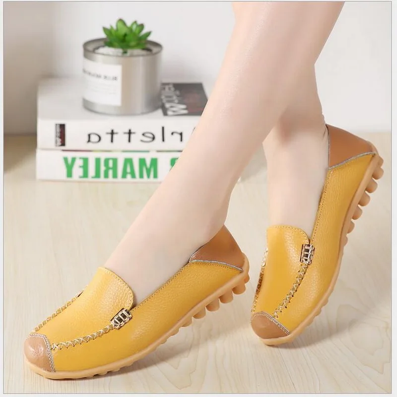2023 Spring/Autumn Genuine Leather Shoes Flat Women Casual Shoes Ballet Flats Women Four Seasons Nurse Loafers Flats