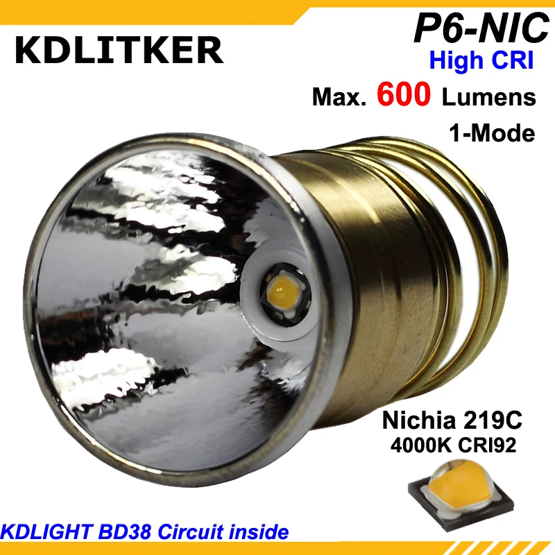 KDLITKER P6-NIC 219C Netural White 4000 K 600 люмен 3 V-9 V светодиодный P60 Drop-in(Dia. 26,5 мм) High CRI92