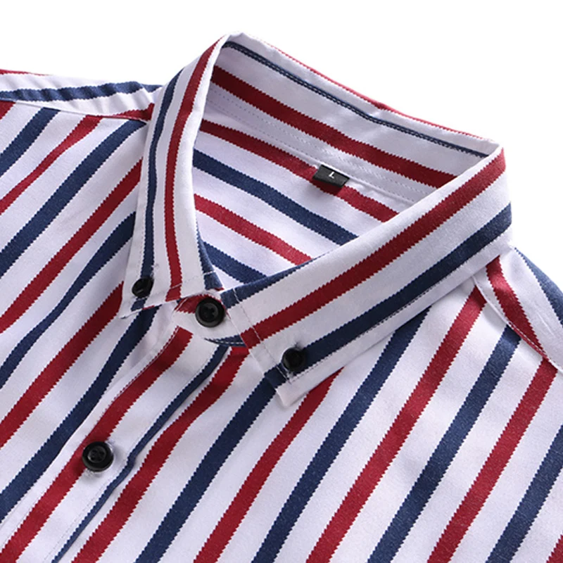 

2019 Autumn Summer Shirt Men's Business Casual Large Size Striped Shirt Stylish High Quality Slim Long Sleeve Shirt