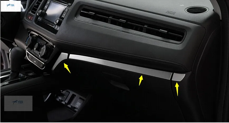 Yimaautotrim центральный контроль приборной панели комплект обшивки Подходит для Honda HRV HR-V Vezel- нержавеющая сталь