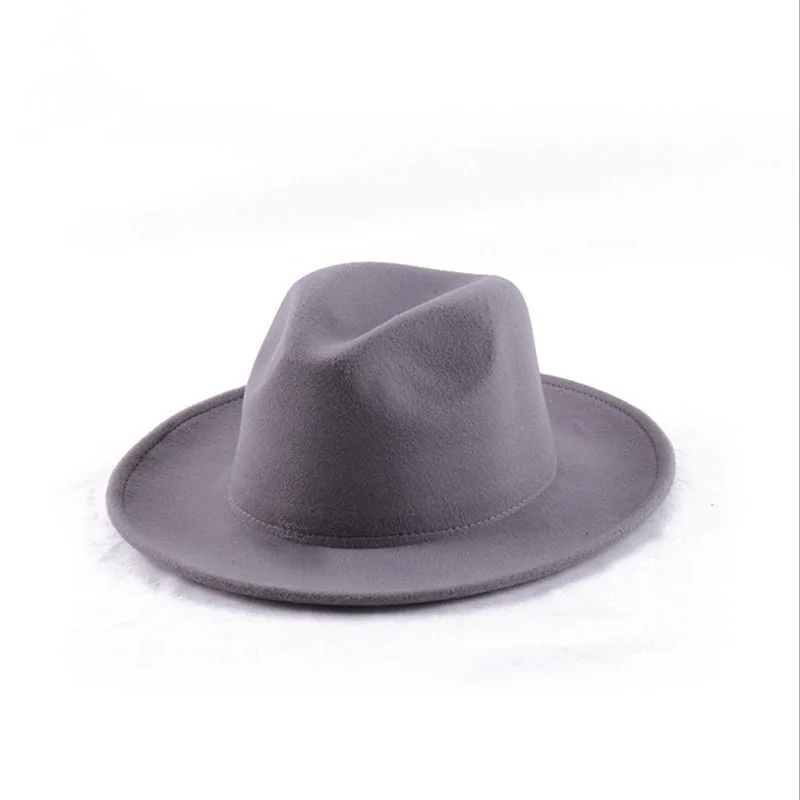 Осенне-зимняя женская фетровая шляпа Fedoras большой край шляпы для женщин британский стиль винтажные церковные шляпы женские плоские шляпы Fedoras