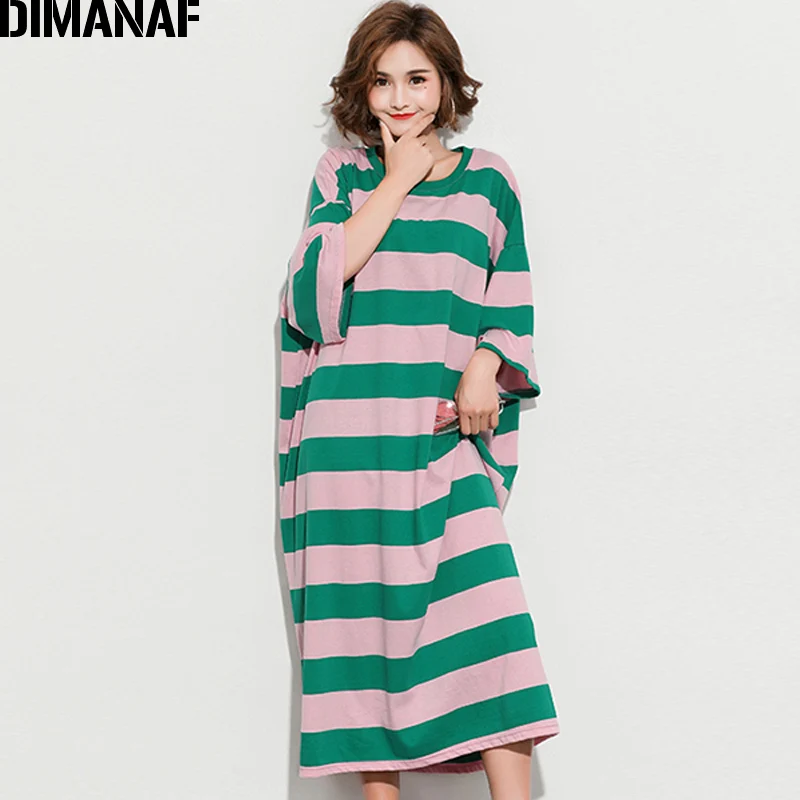 DIMANAF женский сарафан одежда летнее платье больших размеров хлопок Femme леди Vestidos