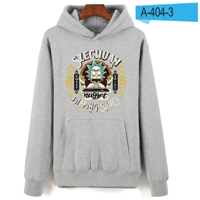 gray Рик и Морти Harajuku мультфильм Толстовка для мужчин/женщин осень зима пуловер куртка толстовки уличная одежда с мотивами из аниме спортивный костюм размера плюс - Цвет: gray
