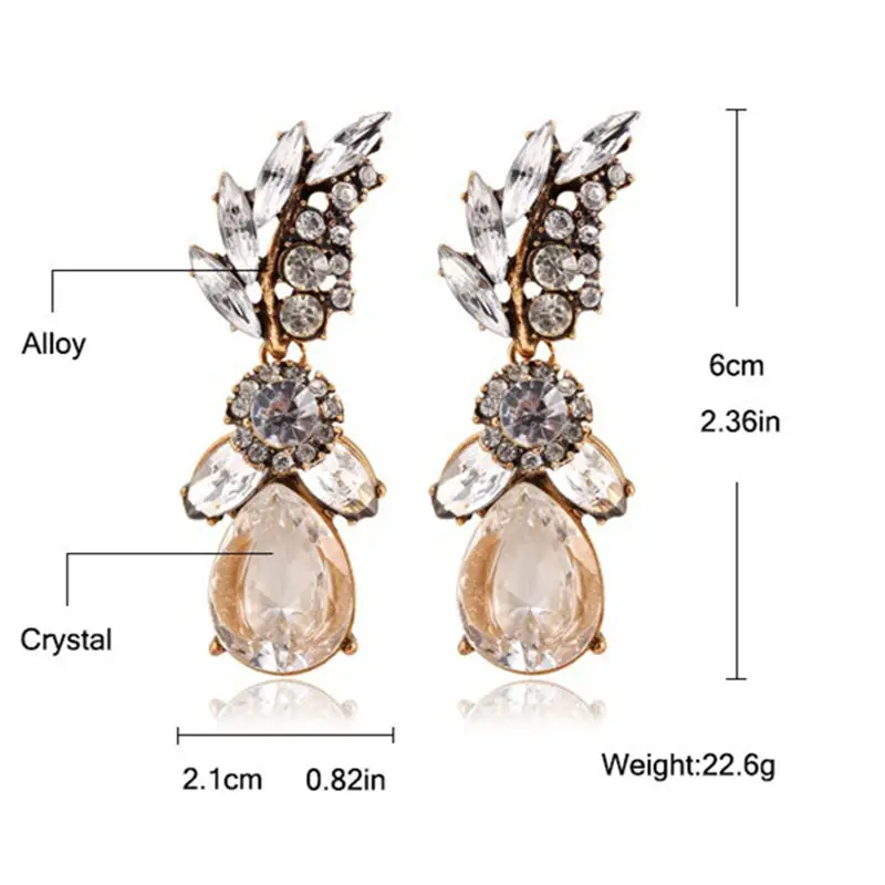 Fashion Jewelry Summer Style White Leaf Crystal Acrylic Earrings Irregular Geometric Figure Big Water Women|earrings women|earrings fashion
