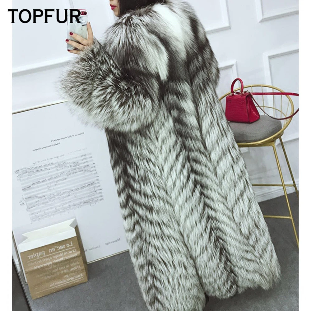 TOPFUR 2020 новые модные пальто из натурального Лисьего меха для женщин зимнее с мехом