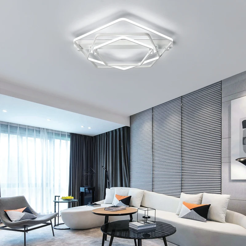 Прямоугольные современные светодиодные потолочные лампы для гостиной спальни