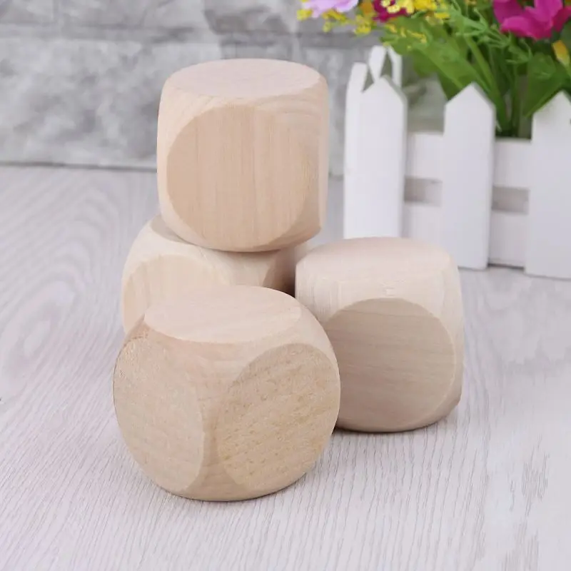 OOTDTY 5 см 6 стороннее пустое дерево игральные кости Вечерние игры для семьи DIY