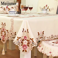 meijuner luxurious european pastoral embroidery tablecloth polyester table flag fashion home party coffee table cloth