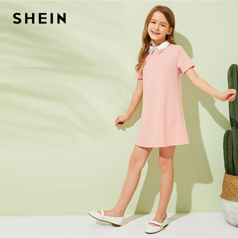 SHEIN Kiddie/красное однотонное расклешенное платье с оборками, трапециевидной формы, с поясом, летнее праздничное платье, рукав-волан, с пуговицами на спине, платья-миди для девочек