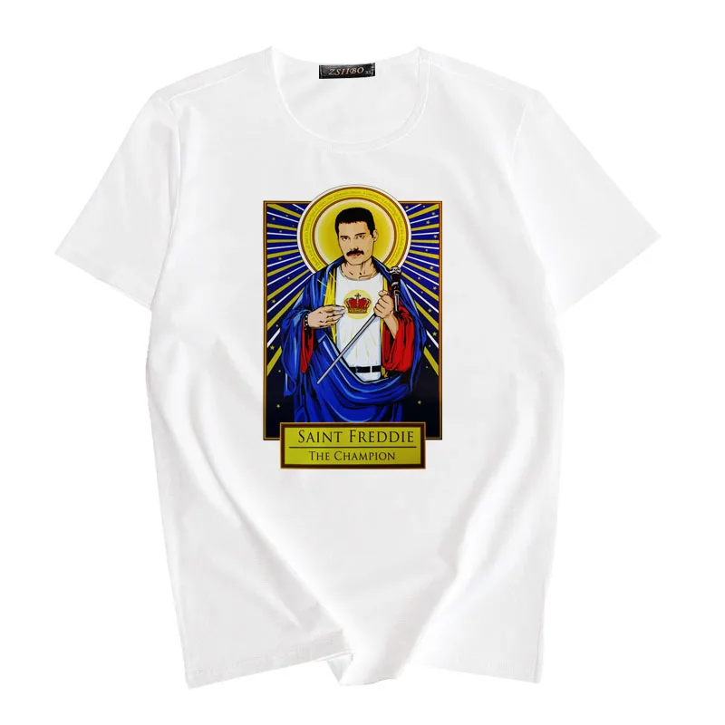 Freddie Mercury Fiction Saint Mia Jules футболка католицизма женская одежда целлюлоза Женская