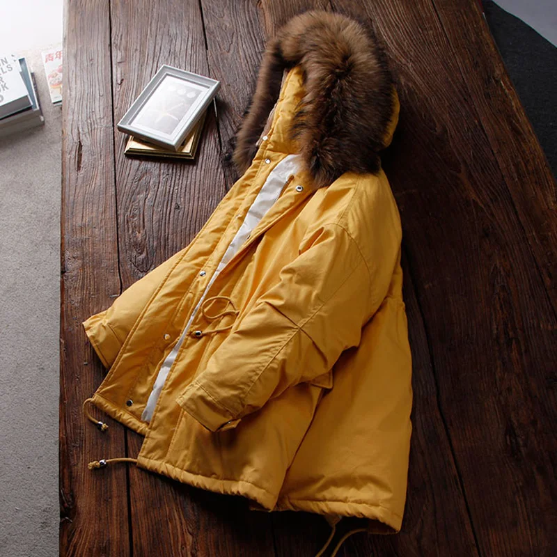 Зимнее пальто для женщин 2018 теплая белая куртка на утином пуху с огромным 100%