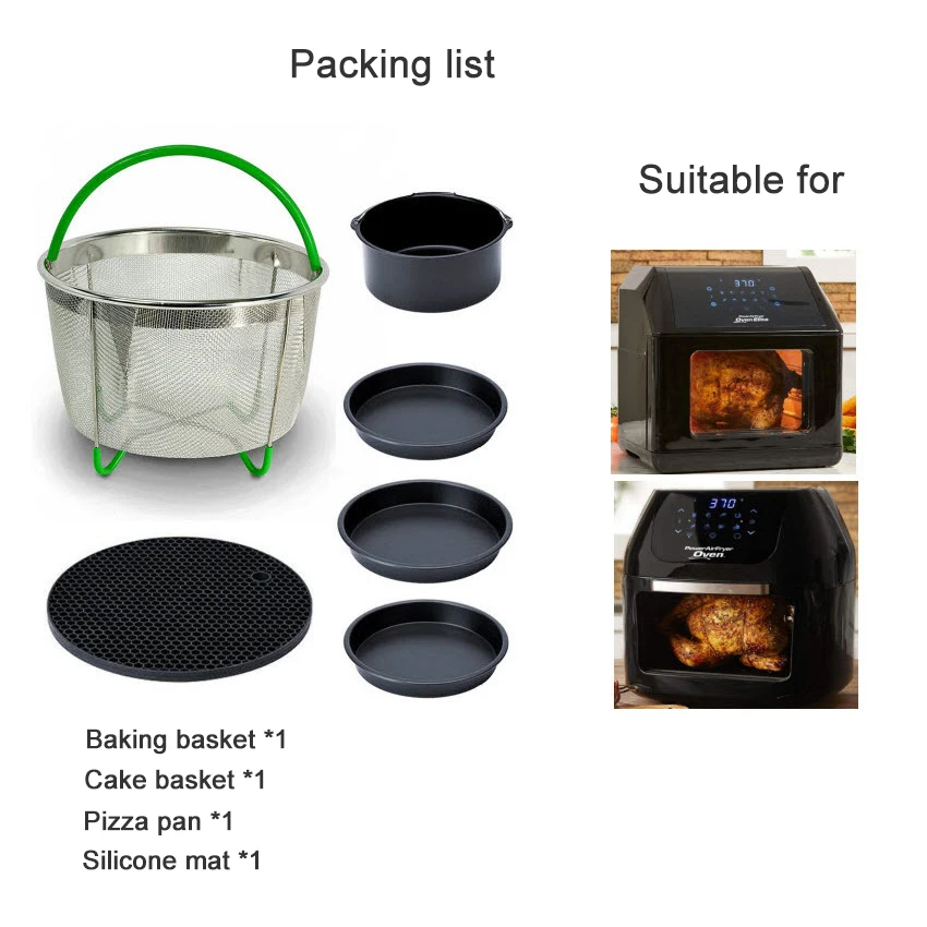 

Kbxstart Air Fryer Accessories 6 Piece/Set freidora sin ace Suitable For 6QT-8QT-12QT High Quality Oven Accessories