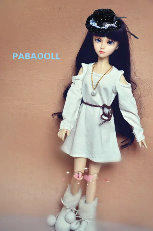 Красивое длинное платье рубашка с открытыми плечами для куклы BJD 1/4 MSD 1/3 SD13 SD16