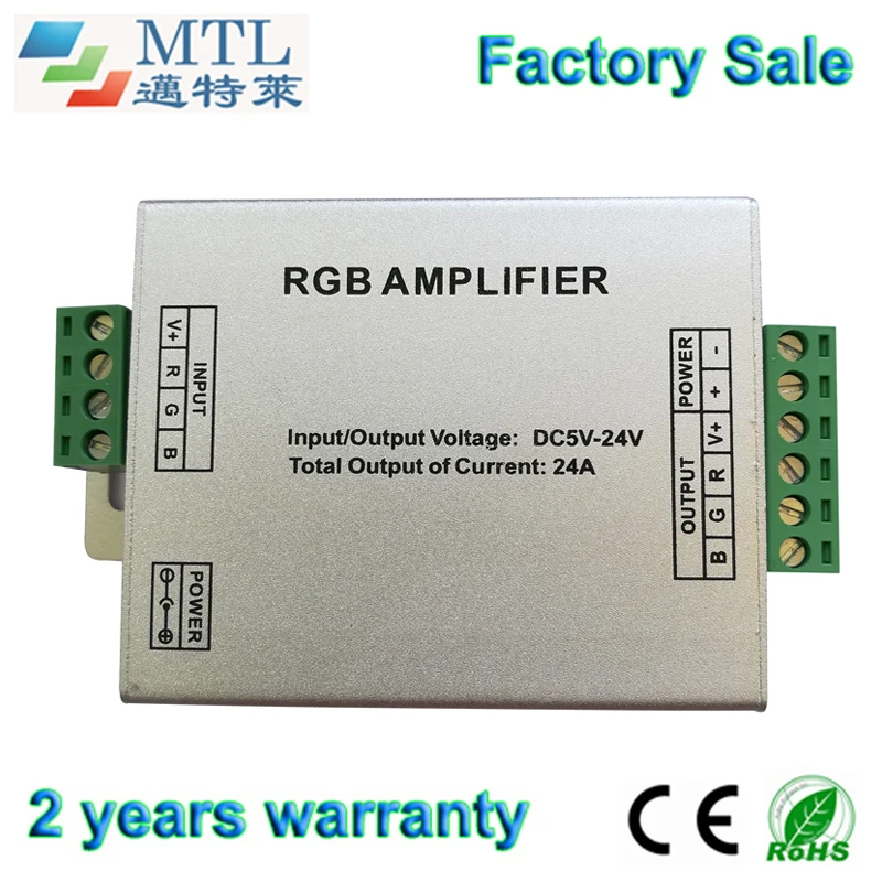 RGB amplifier signal repeater 5-24V/24A, 10 pcs/lot, for 3528/5050 RGB strip, factory wholesale