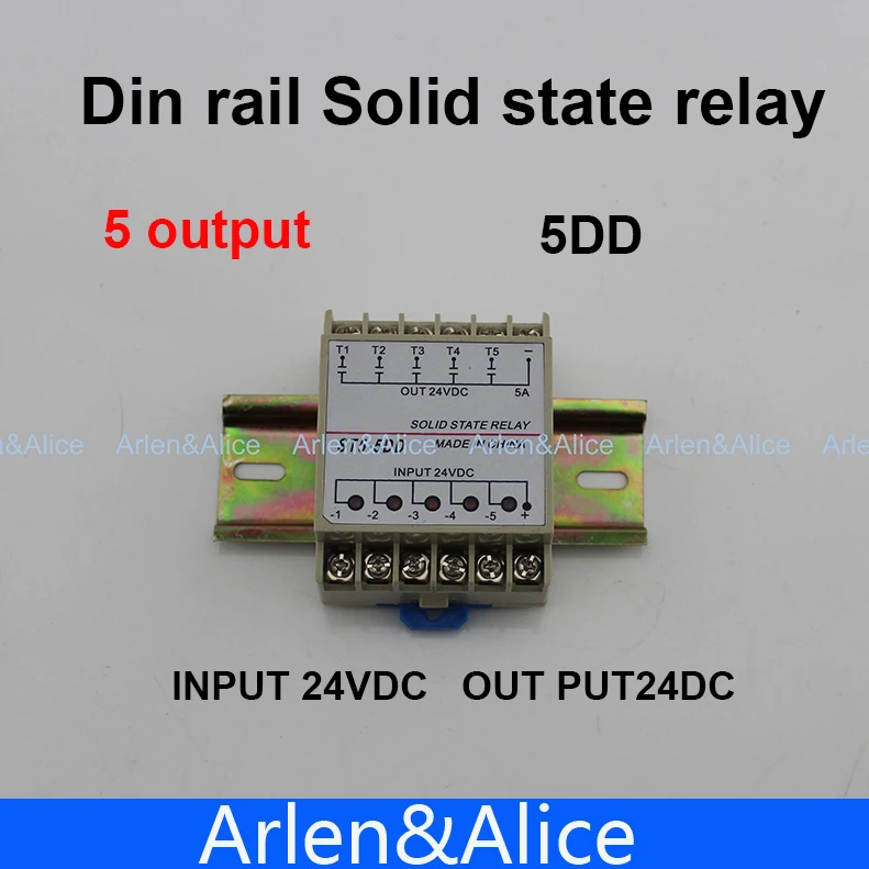 5DD 5 канальный din рейка SSR quintuplicate пять входов 24VDC Однофазный DC твердотельный