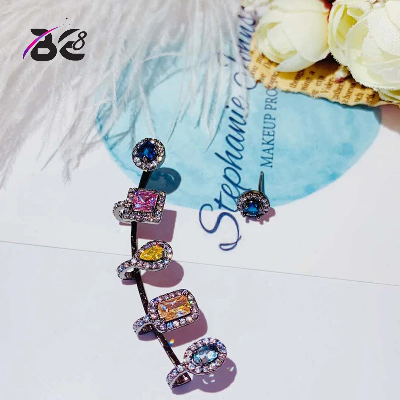 Женские серьги гвоздики в форме листьев с фианитом|Серьги-гвоздики| |