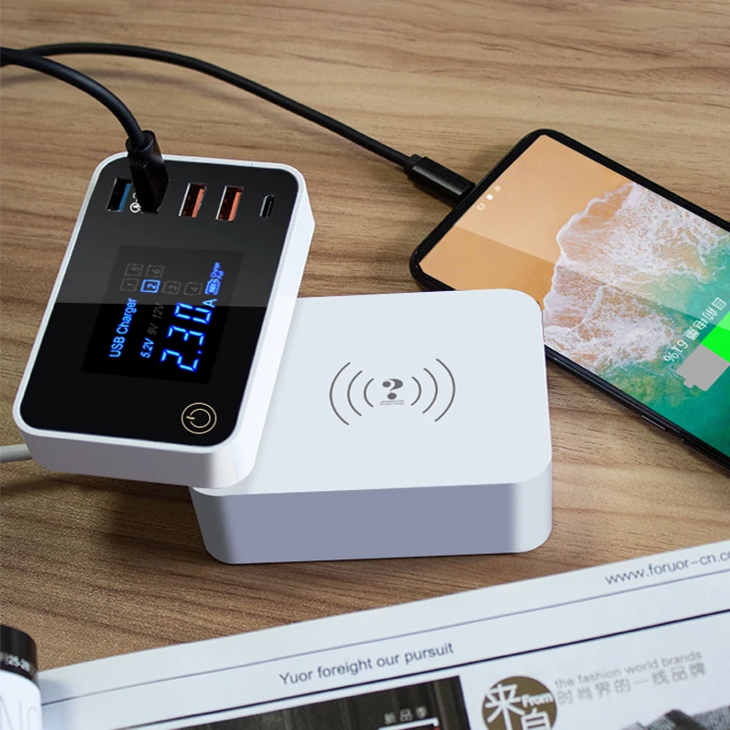 QI Беспроводное зарядное устройство Quick Charge type C 3,0 Смарт usb зарядная станция концентратор быстрое зарядное устройство адаптер для Xiaomi iphone x samsung s10