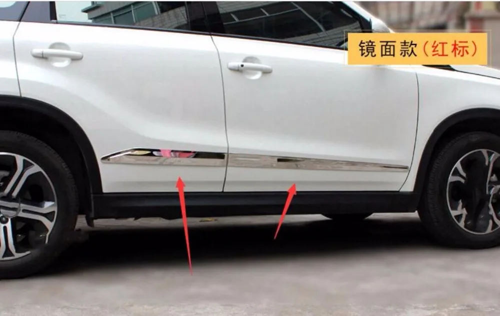 304 нержавеющая сталь обшивка тела полоса двери анти-трет подходит 2016 для Suzuki Vitara