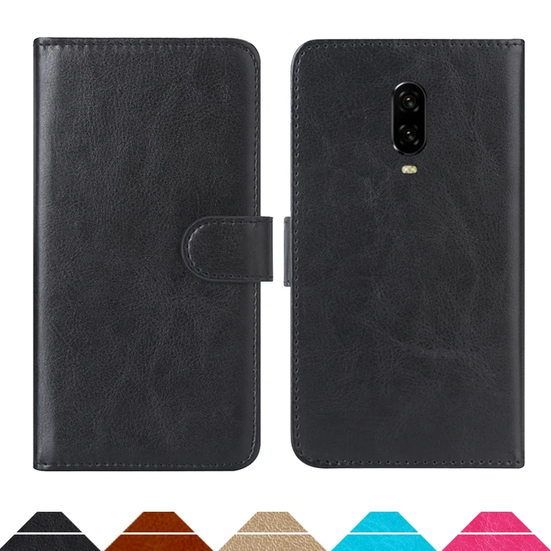 

Luxury Wallet Case For OnePlus 6T PU Leather Retro Flip Cover Magnetic Fashion Cases Strap