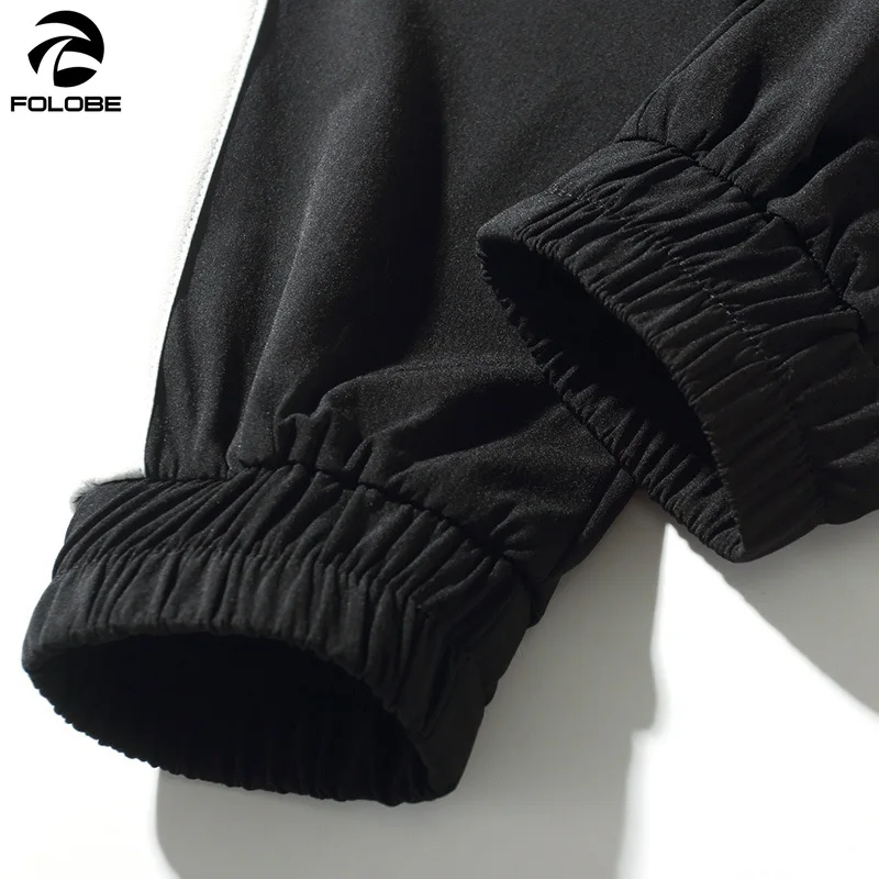 

FOLOBE 2020 New Casual Mens Joggers Strip Side Sportwear Mens Pants Highstreet Loose Trousers Pants For Men Winter Fleece Pants