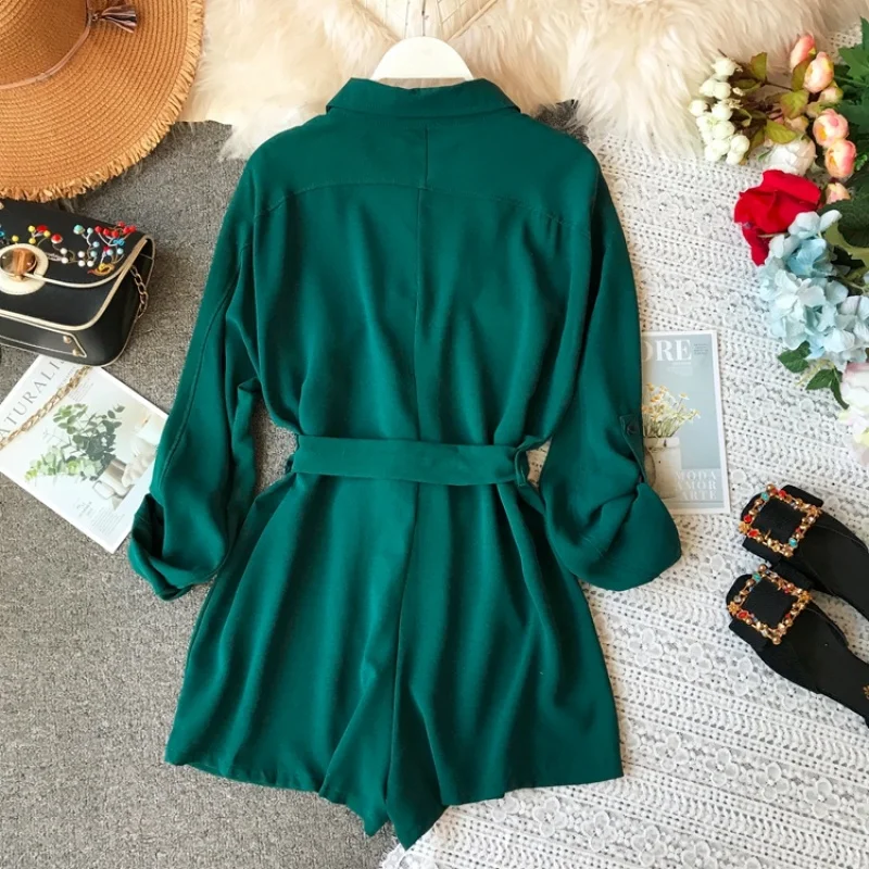 Женский однобортный комбинезон ALPHALMODA повседневный однотонный с длинными