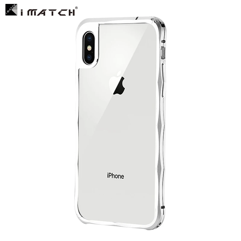 Бампер iMatch, чехол для iPhone X, роскошная Бриллиантовая форма, Алюминиевый металлический Невидимый бампер с подставкой для iPhone X, чехол для телефона s