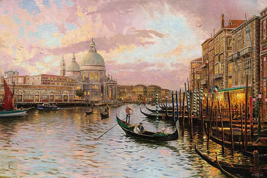 Настенные картины Thomas Kinkade Venice giclee с абстрактной музыкой декор для гостиной