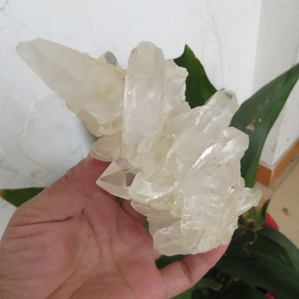 

445g AAA+++ Natural Brazil Clear Quartz Crystal Clusters Points Mineral Specimens Quartz Crystal Stone 2019 Gifts Reiki Healing