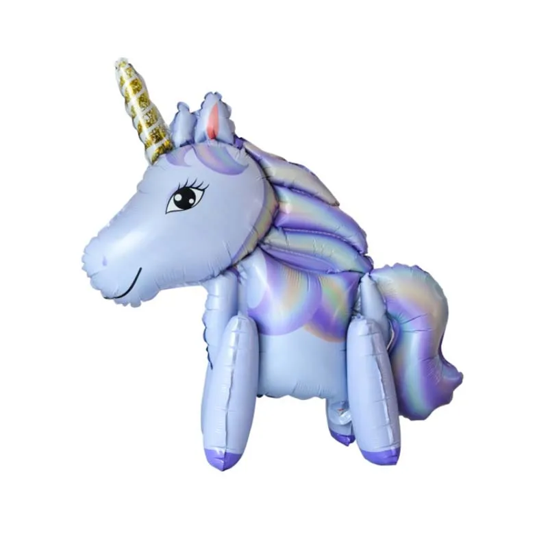 Радужный Единорог шар животное ходячие шарики Мультяшные воздушные украшения день рождения Дети Единорог День Рождения Вечеринка ребенок душ - Цвет: Purple unicorn