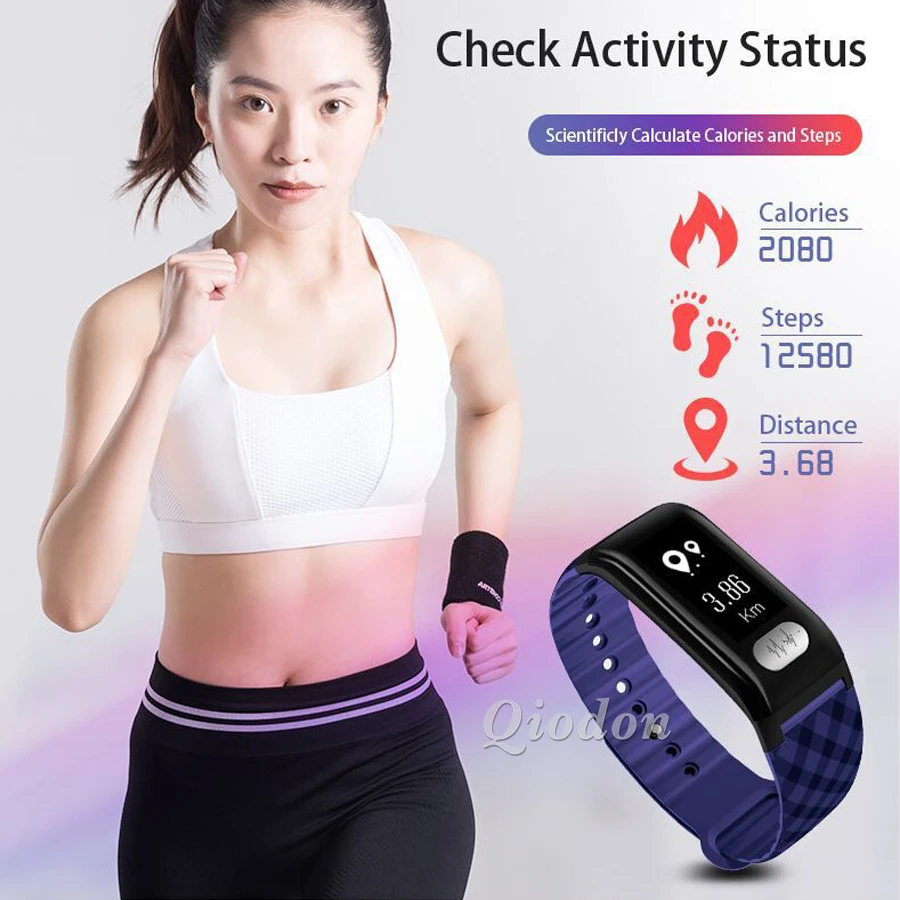 Новые ЭКГ крови Давление монитор сердечного ритма Фитнес браслет Smart Band