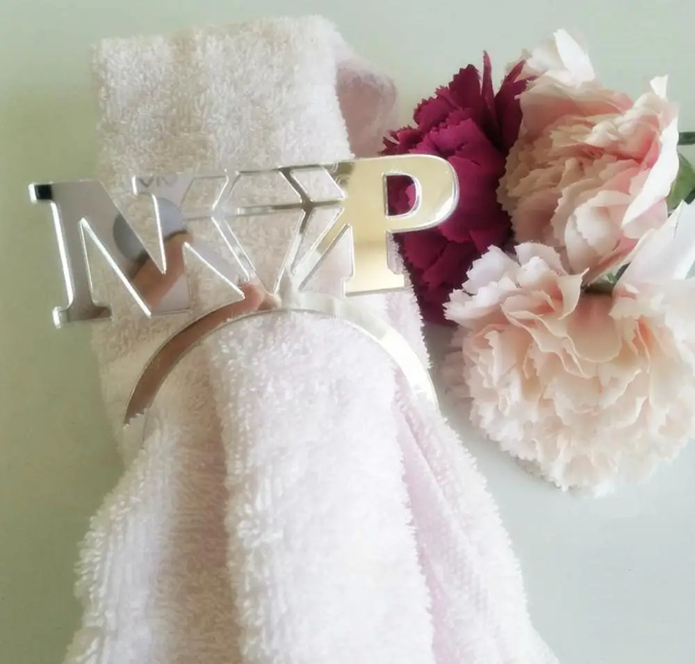 MEYA персонализированное зеркальное Золотое кольцо для салфеток Алмазное