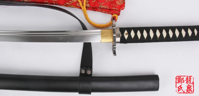 Japanese Samurai Naginata High Carbon Steel Full Tang Blade Handmade Sword Wooden Scabbard With Strap Supply