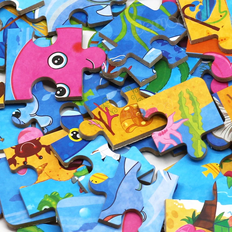 4 в 1 мультяшная 3D головоломка Metall Eisen Box Reibungslos Holz Puzzle Монтессори Lernspielzeug Kinder