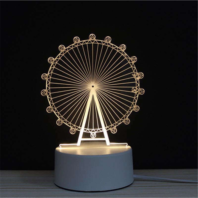 

LED 3D Ferris Wheel Fairy Tales NightLight Acrylic Night Lamp Light Luminary With Touch And Remote Lamps Lights Kids Decoration