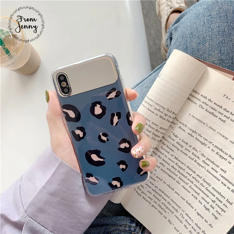 From Jenny чехол для Apple iPhone XS/xr/xsmax зеркало Леопард новый телефон 7/8/7 plus накладка 3 вида