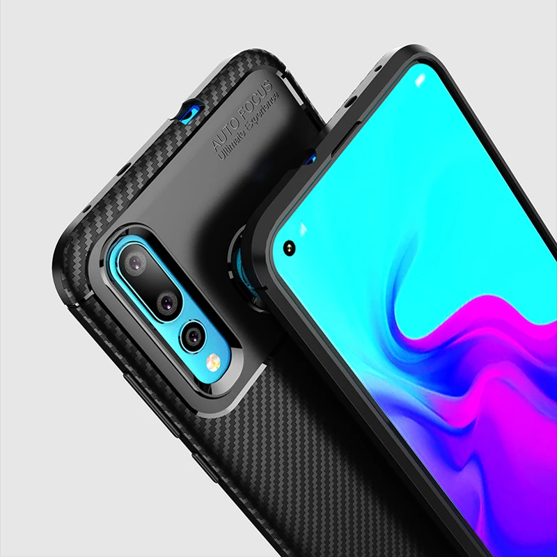 Nova 4 задний Чехол для Huawei 3 чехол Nova3 корпус из углеродного волокна ТПУ мобильного
